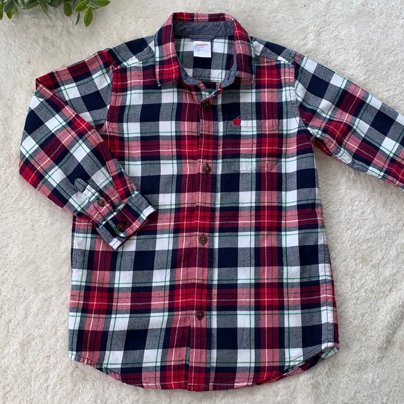 Gymboree Other - Gymboree Head of the Class Flannel Shirt Boys 5T Red Blue White EUC